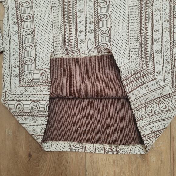 VTG 70s Ethnic Geometric Print Tunic Top Fits Mens S / Womens M Funnel Neck Boho - Picture 3 of 5